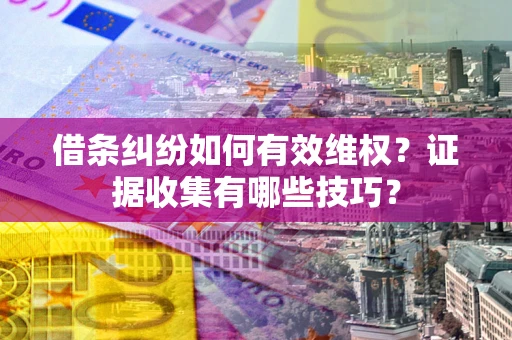 济南借条纠纷如何有效维权？证据收集有哪些技巧？