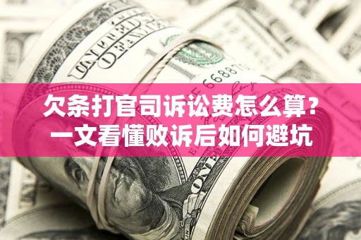 济南欠条打官司诉讼费怎么算？一文看懂败诉后如何避坑