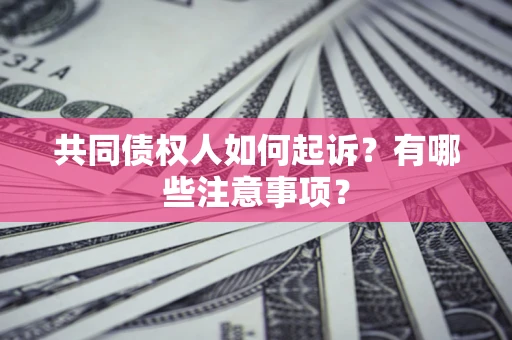 济南共同债权人如何起诉？有哪些注意事项？